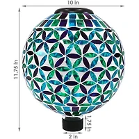 Net Health Shops Blooms Mosaic Gazing Globe - 10 Inch 2 pc. Glass Yard Art
