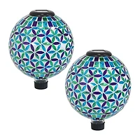 Net Health Shops Blooms Mosaic Gazing Globe - 10 Inch 2 pc. Glass Yard Art