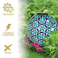 Net Health Shops Blooms Mosaic Gazing Globe - 10 Inch 2 pc. Glass Yard Art