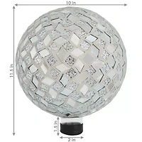 Net Health Shops Diamond Mosaic Gazing Globe - 10 Inch Glass Yard Art