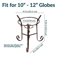 Net Health Shops Black Steel Gazing Ball Stand - 9 Inch Yard Art