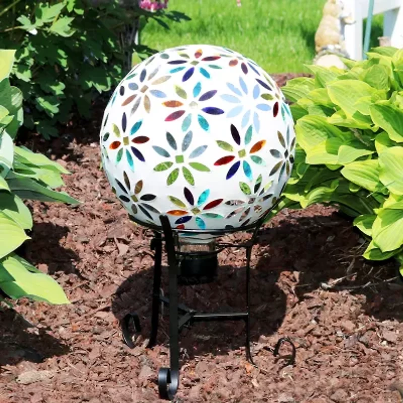 Net Health Shops Black Steel Gazing Ball Stand - 9 Inch Yard Art