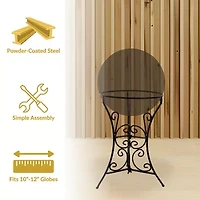 Net Health Shops Decorative Scroll Gazing Ball Stand Metal Yard Art