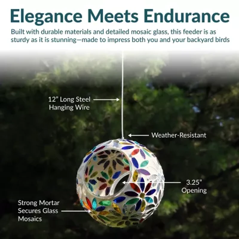 Net Health Shops Daisy Mosaic Fly-Through Bird Feeder