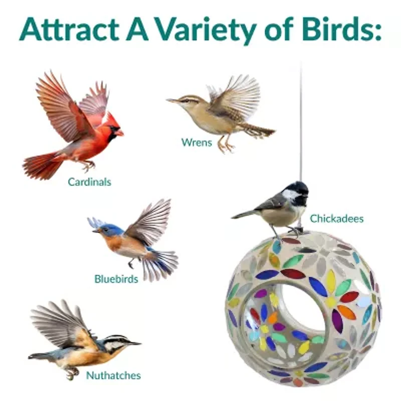 Net Health Shops Daisy Mosaic Fly-Through Bird Feeder