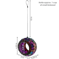 Net Health Shops Round Mosaic Glass Bird Feeder