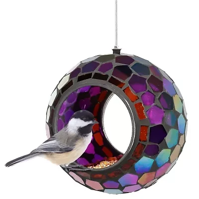 Net Health Shops Round Mosaic Glass Bird Feeder