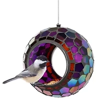 Net Health Shops Round Mosaic Glass Bird Feeder