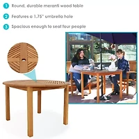 Meranti Wood Patio Dining Table