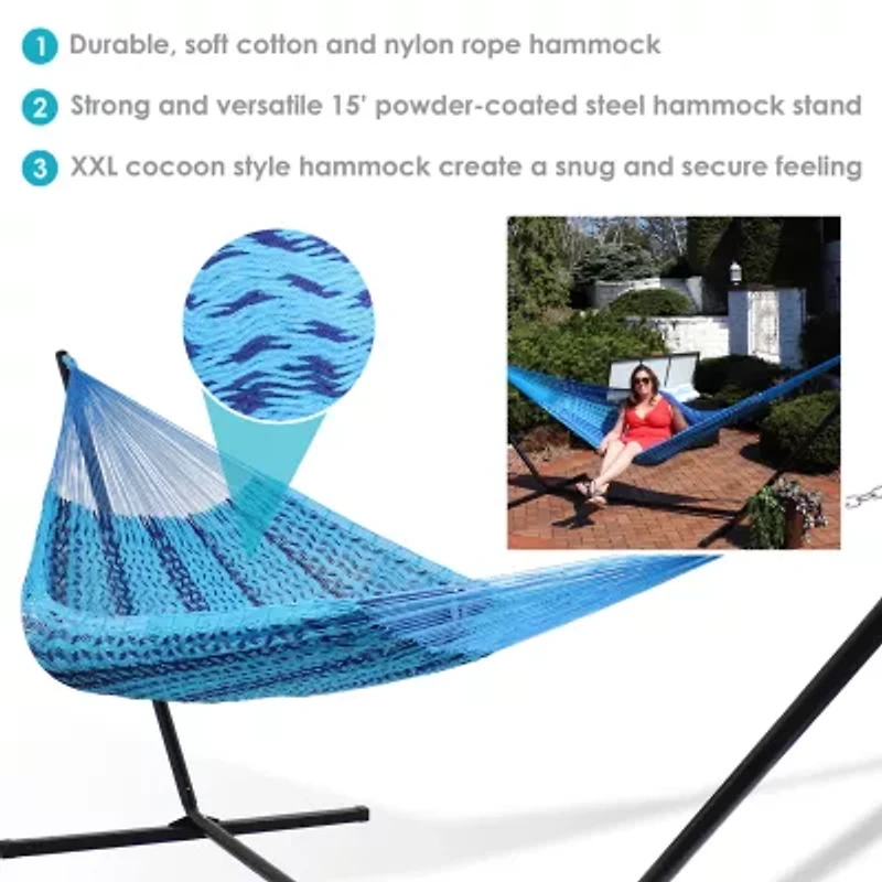 Mayan Hammock and Stand Blue