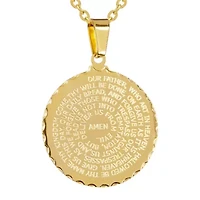 Mens 18K Gold over Stainless Steel Pendant Necklace