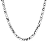 Steeltime Mens Stainless Steel Hypoallergenic 24 Inch Box Chain Necklace