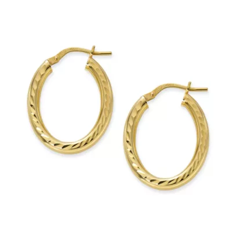 Made in Italy Womens 24K Gold Over Silver Sterling Silver 22mm Hoop Earrings