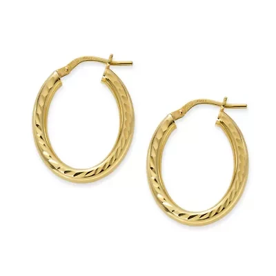 Made in Italy Womens 24K Gold Over Silver Sterling Silver 22mm Hoop Earrings