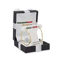Made in Italy Womens 24K Gold Over Silver Sterling Silver 35mm Hoop Earrings