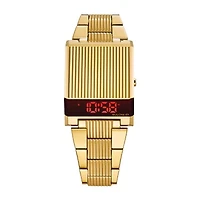 Bulova Computron Mens Digital Gold Tone Stainless Steel Bracelet Watch 97c110