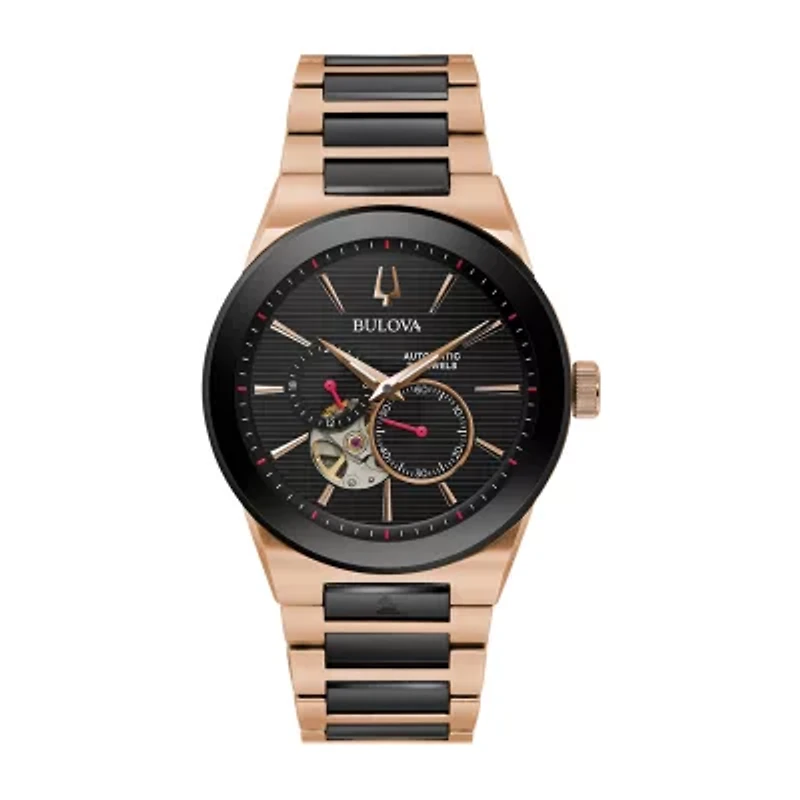 Bulova Latin Grammy Mens Two Tone Stainless Steel Bracelet Watch 98a236