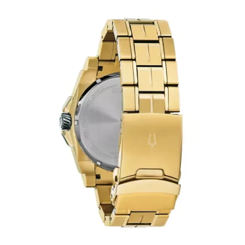 Bulova Precisionist Mens Gold Tone Stainless Steel Bracelet Watch 98d156