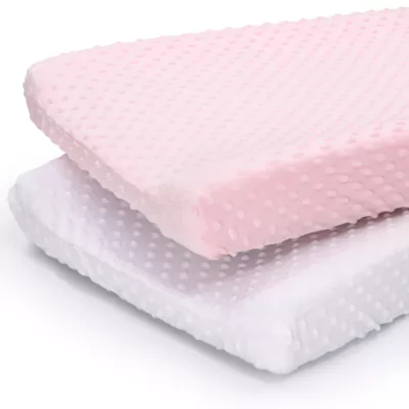 The Peanutshell Pink/White Minky Dot 2-pc. Changing Pad Cover