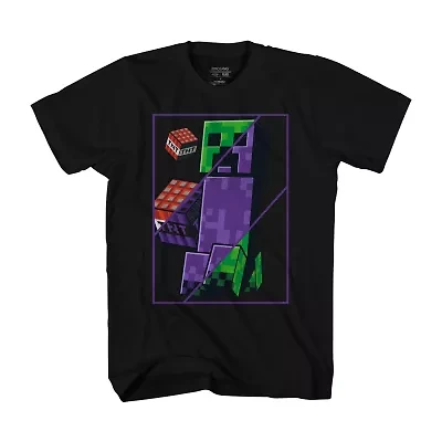 Little & Big Kid Boys Crew Neck Short Sleeve Regular Fit Minecraft Graphic T-Shirt