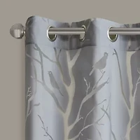 Madison Park Vina Bird Burnout Grommet Top Sheer Single Curtain Panel