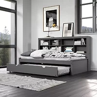 Bookcase Twin Daybed with Twin Trundle