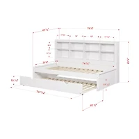 Bookcase Twin Daybed with Twin Trundle