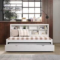 Bookcase Twin Daybed with Twin Trundle