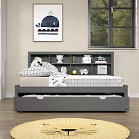 Bookcase Full Daybed with Twin Trundle
