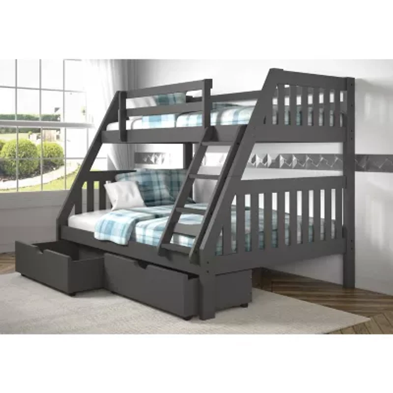 Austin Mission Twin over Full Bunk Bed with Dual Underbed Drawers