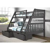 Austin Mission Twin over Full Bunk Bed with Dual Underbed Drawers