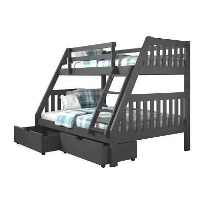 Austin Mission Twin over Full Bunk Bed with Dual Underbed Drawers