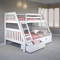 Austin Mission Twin over Full Bunk Bed with Dual Underbed Drawers