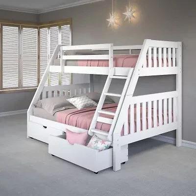Austin Mission Twin over Full Bunk Bed with Dual Underbed Drawers