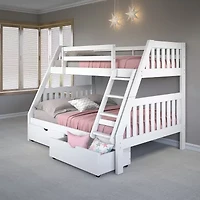 Austin Mission Twin over Full Bunk Bed with Dual Underbed Drawers