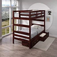 Promo Shaker Twin over Twin Bunkbed with Dual Underbed Drawers