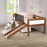 Art & Play Twin Junior Low Loft Bed with Toy Boxes