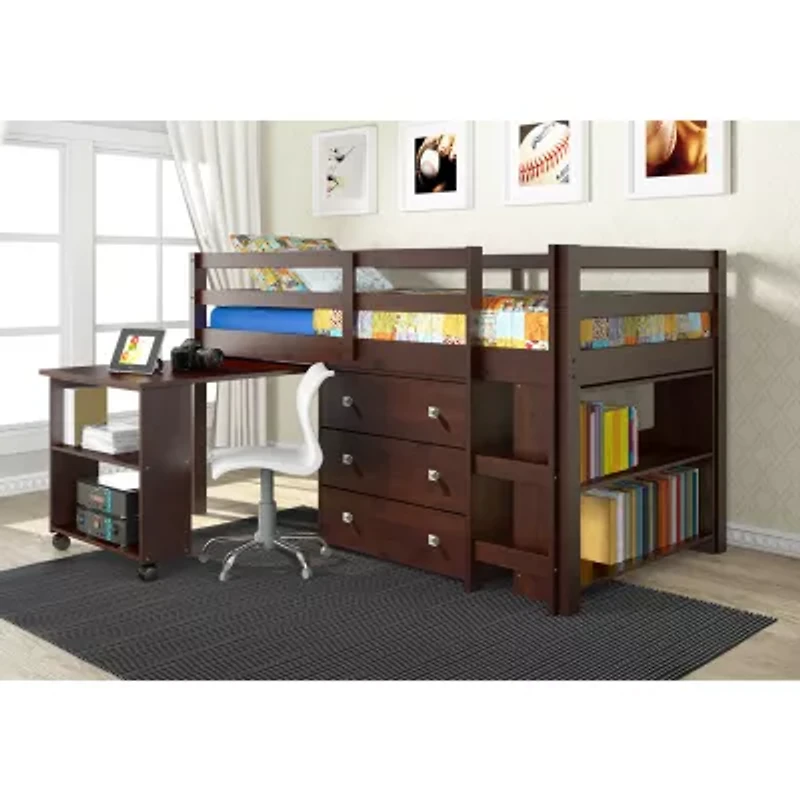 Pull Out Study Twin Low Loft Bed