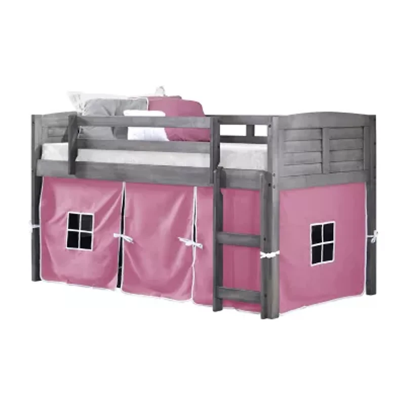 Louver Twin Low Loft with Tent