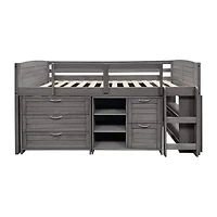 Louver Twin Modular Low Loft Bed