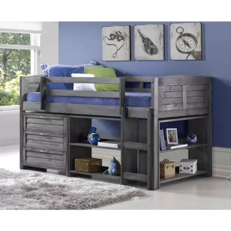 Louver Twin Modular Low Loft Bed - Group B