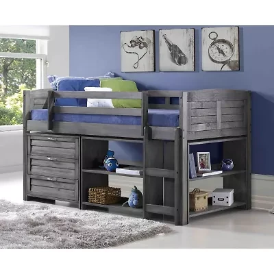 Louver Twin Modular Low Loft Bed - Group B