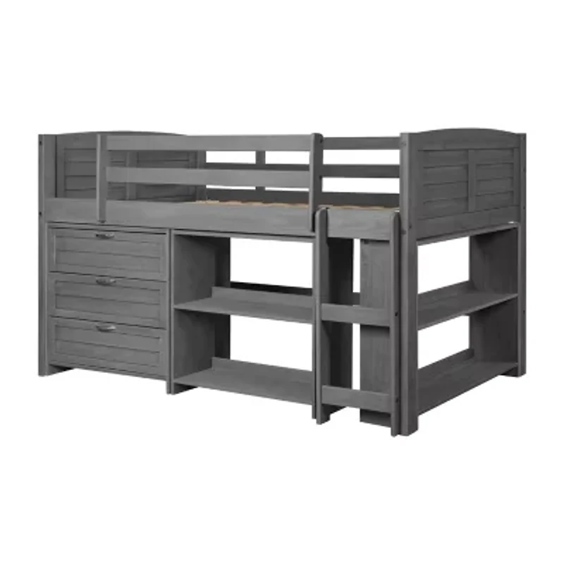 Louver Twin Modular Low Loft Bed - Group B