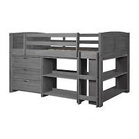Louver Twin Modular Low Loft Bed - Group B