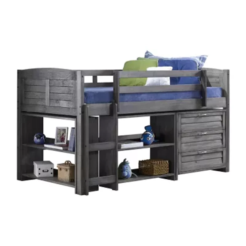 Louver Twin Modular Low Loft Bed - Group B