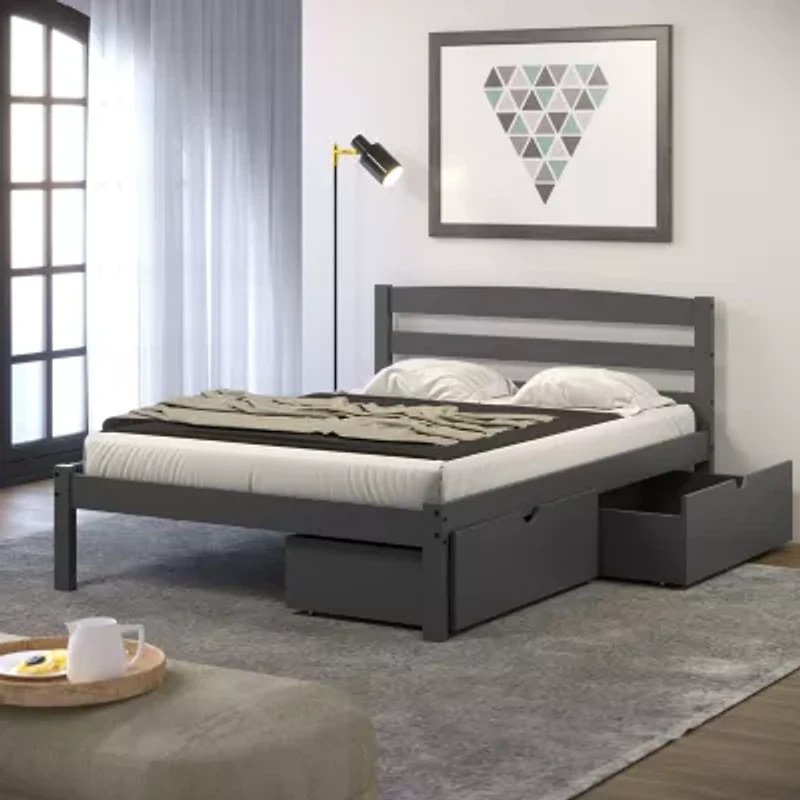Econo Modern Full Bed with Dual Underbed Drawers