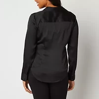 Worthington Womens Cuffed Long Sleeve Regular Fit Button-Down Shirt