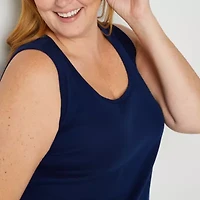 St. John's Bay Womens Scoop Neck Sleeveless Plus Tank Top