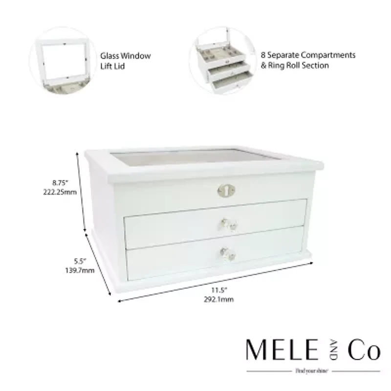 Mele And Co Large Lili White Jewelry Box