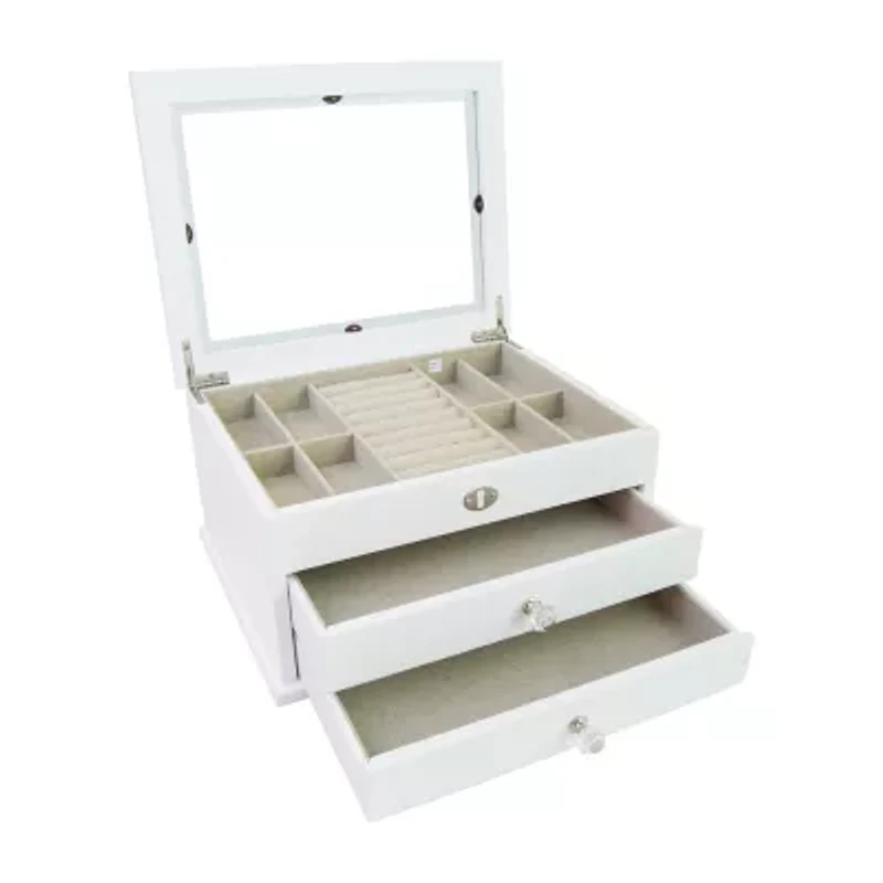 Mele And Co Large Lili White Jewelry Box